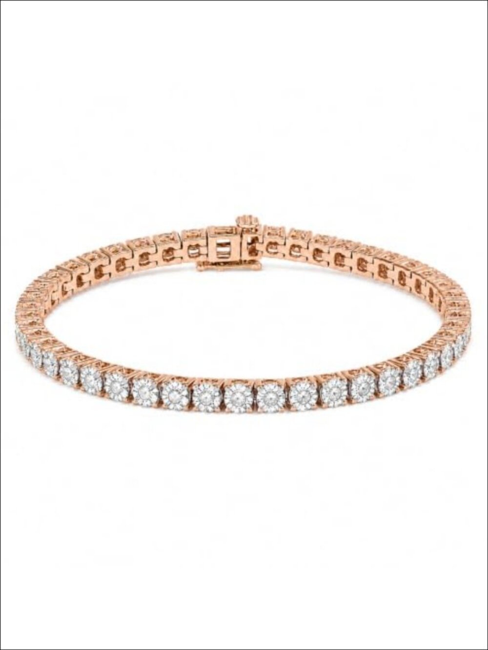 1.0 Cttw Diamond Bezel Tennis Bracelet in .925 Sterling Silver